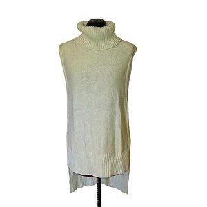 Banana Republic Womens Sweater Size Medium Green Turtleneck Sleeveless H…